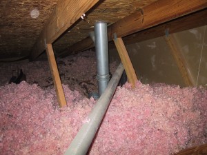 Insulation pile after installation