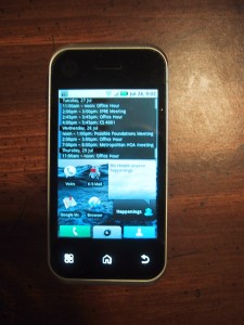 Motorola backflip, view of front of phone.