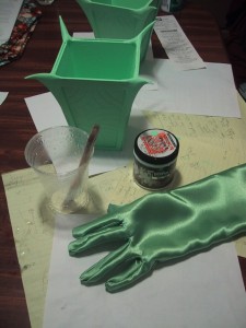 Bracers with glove and paint.