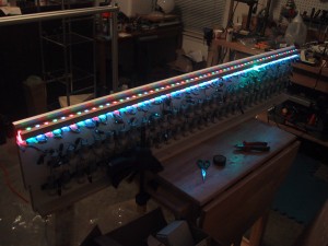 60 color controlled LED's mounted under the tube support shelf 