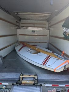 sunfish sailboat inside u-haul