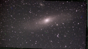 Spiral galaxy Andromeda in a starfield