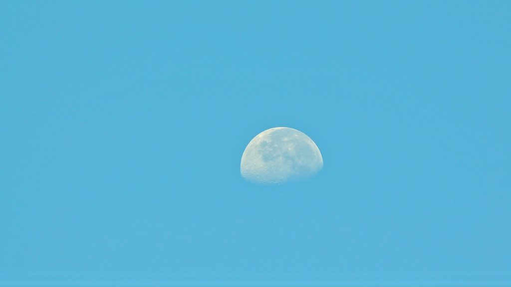 Dwarf 2 image of the moon in daytime